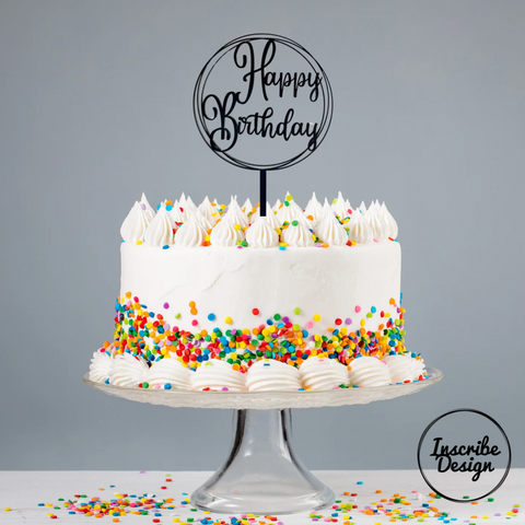 Happy Birthday Swirl Cake Topper